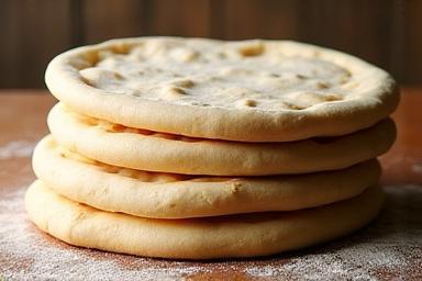 Stack of pizza bases